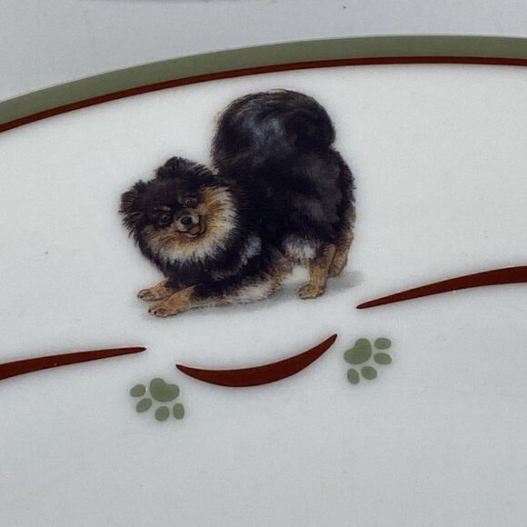 Rare Danbury Mint Pomeranian Dog Dinnerware Dinner Plates Set (4) 10.5” - Picture 8 of 16